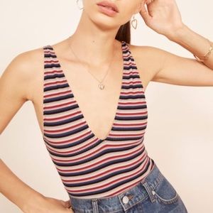 Reformation striped body suit